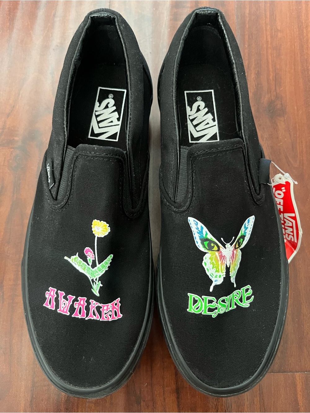 Vans Platform Glow in the Dark Black Slip-On Sneakers with Colorful Graphics